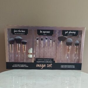 Simply Essential Supernova Collection Mega Set Rose Gold Makeup Brush Kit NIB
